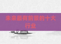 未来最有前景的十大行业