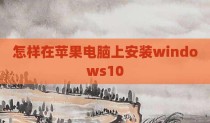 怎样在苹果电脑上安装windows10