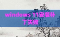 windows 11安装补丁失败