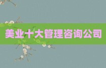 美业十大管理咨询公司