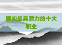 国内最具潜力的十大职业