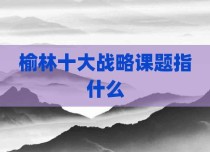 榆林十大战略课题指什么