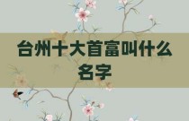 台州十大首富叫什么名字