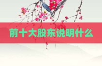 前十大股东说明什么