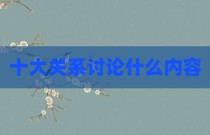 十大关系讨论什么内容