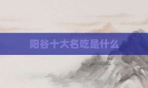 阳谷十大名吃是什么