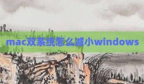mac双系统怎么减小windows