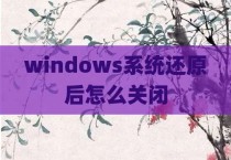 windows系统还原后怎么关闭