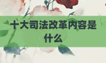 十大司法改革内容是什么