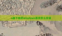 u盘下载的windows系统怎么安装