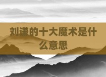 刘谦的十大魔术是什么意思