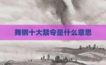舞钢十大禁令是什么意思