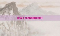 武汉十大检测机构排行