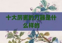 十大厉害的刀器是什么样的