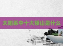 太阳系中十大矮山是什么