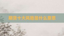 期货十大风险是什么意思