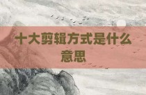 十大剪辑方式是什么意思
