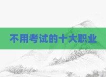 不用考试的十大职业