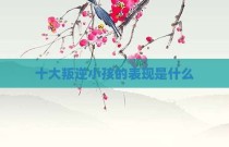 十大叛逆小孩的表现是什么