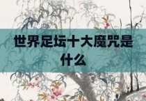 世界足坛十大魔咒是什么