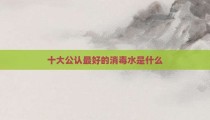 十大公认最好的消毒水是什么