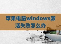 苹果电脑windows激活失败怎么办