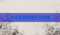 十大选手评选什么时候