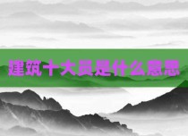 建筑十大员是什么意思