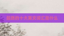 超然的十大英文词汇是什么