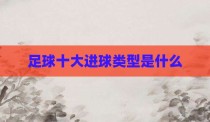 足球十大进球类型是什么