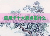 信用卡十大卖点是什么
