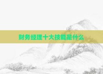 财务经理十大技能是什么