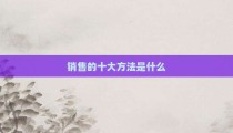 销售的十大方法是什么