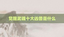 觉醒武魂十大凶兽是什么