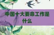 中国十大要命工作是什么