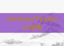 windows下python3安装