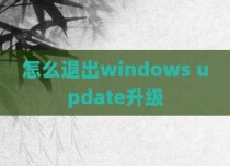 怎么退出windows update升级