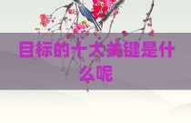 目标的十大关键是什么呢