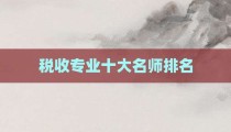 税收专业十大名师排名