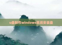 u盘制作windows系统安装盘