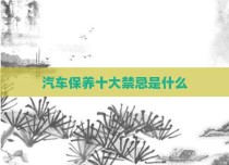 汽车保养十大禁忌是什么