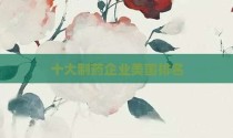十大制药企业美国排名