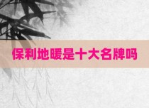 保利地暖是十大名牌吗