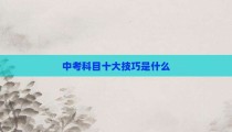 中考科目十大技巧是什么