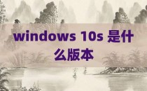 windows 10s 是什么版本