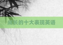 成长的十大表现英语