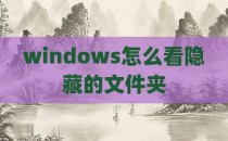 windows怎么看隐藏的文件夹