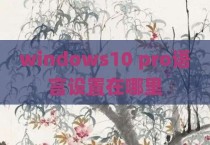 windows10 pro语言设置在哪里