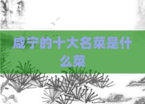 咸宁的十大名菜是什么菜