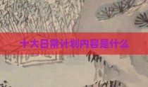 十大日常计划内容是什么